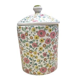 Liberty of London Target Pink Yellow Green Floral Stoneware Canister Jar
